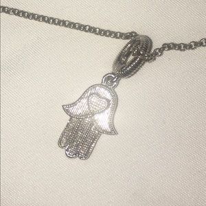 Judith Ripka Silver Sapphire Hamsa Necklace